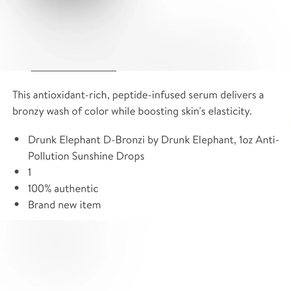 Drunk Elephant D-Bronzi Anti-Pollution Sunshine Bronzer Drops | 1 fl oz | NIB